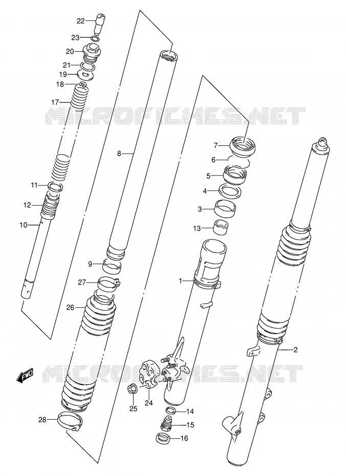 FRONT FORK Suzuki MOTO 250 DR 1994  DR250SR(E24)
