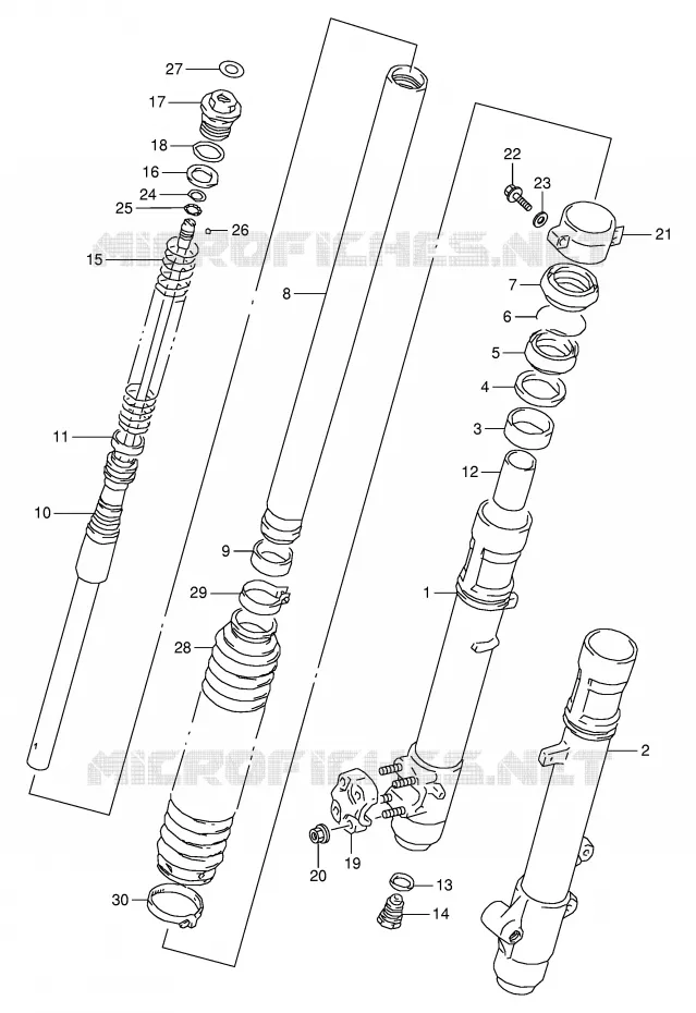 FRONT FORK Suzuki MOTO 350 DR 1997  DR350V(E1)