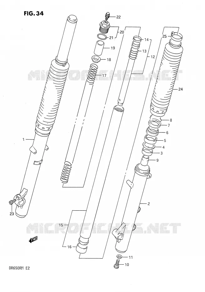 FRONT FORK Suzuki MOTO 650 DR 1991  DR650RUM(E2)