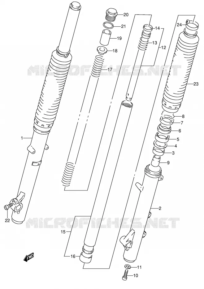 FRONT FORK Suzuki MOTO 650 DR 1993  DR650RSEUP(E4)