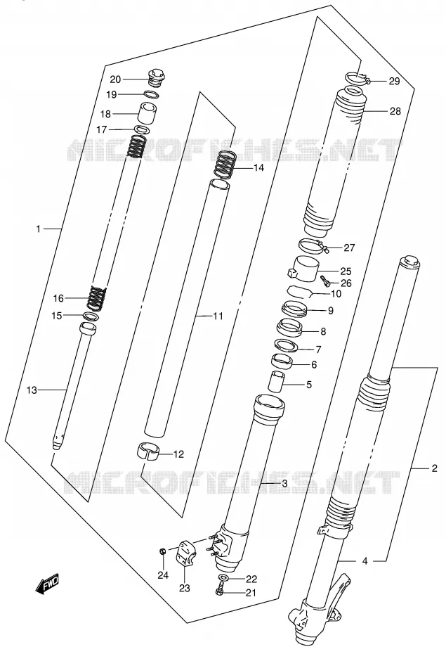 FRONT FORK Suzuki MOTO 650 DR 2001  DR650SEUK1(E4)