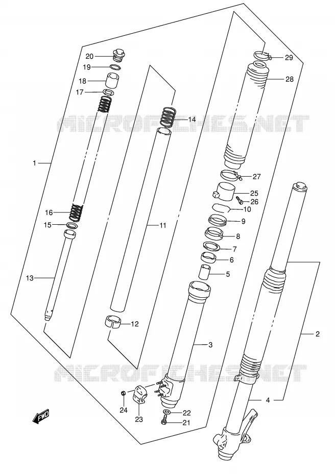 FRONT FORK Suzuki MOTO 650 DR 2005  DR650SEK5(E3/E28)