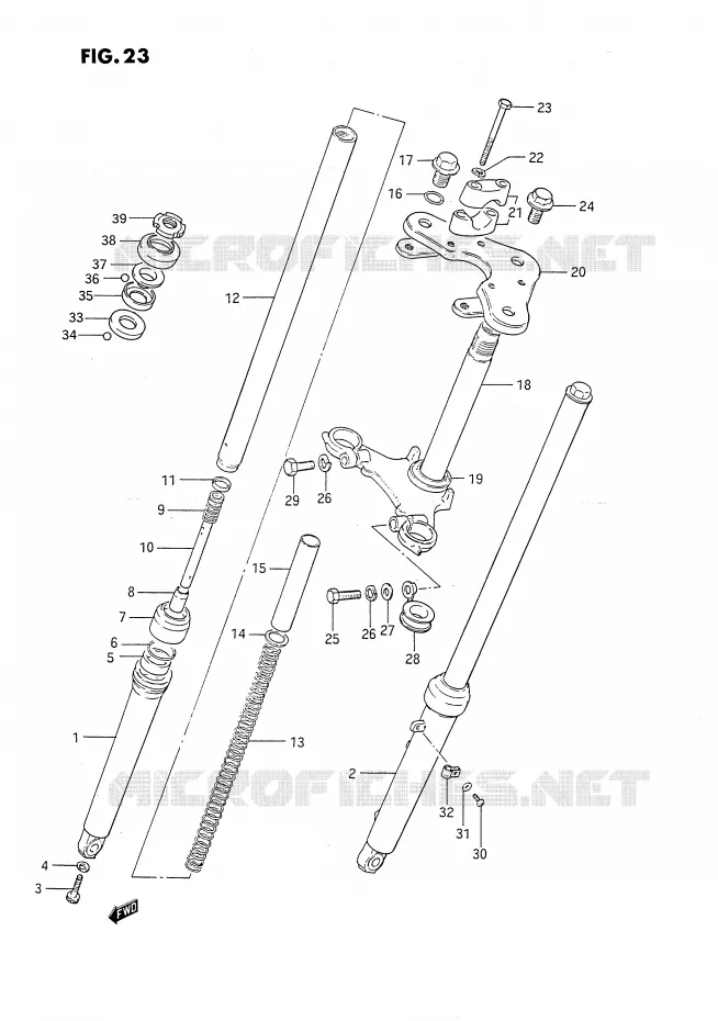FRONT FORK Suzuki MOTO 80 DS 1987  DS80H(E24)