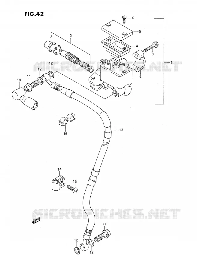 FRONT MASTER CYLINDER (DR350SL/SM/SN/SP/SR) Suzuki MOTO 350 DR 1990  DR350SL(E2)