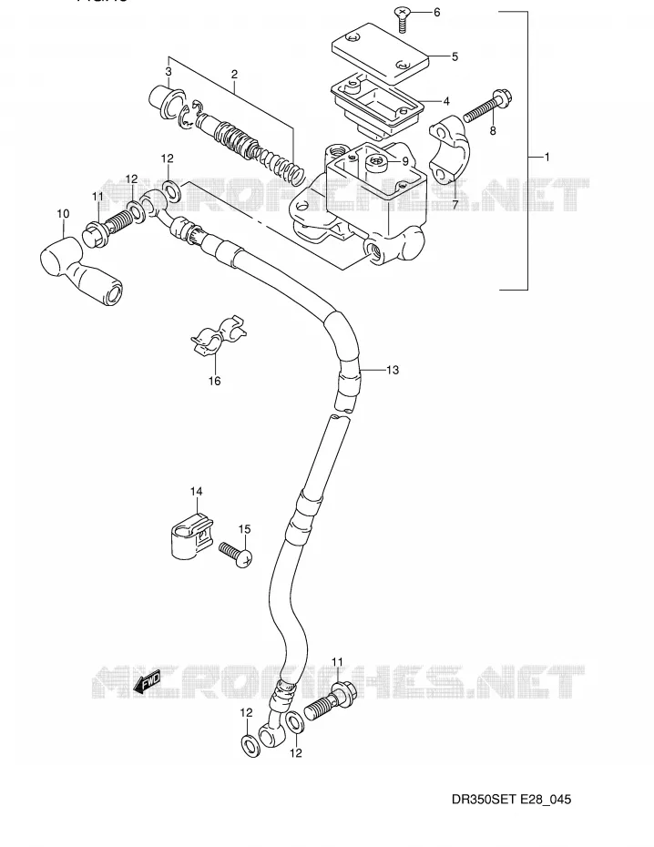 FRONT MASTER CYLINDER Suzuki MOTO 350 DR 1994  DR350SER(E28)