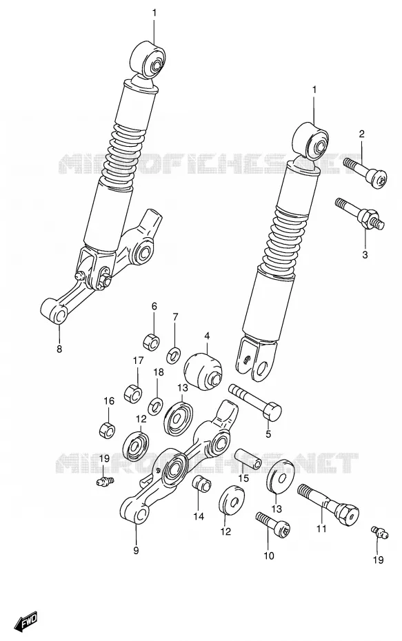 FRONT SHOCK ABSORBER Suzuki SCOOTER 100 FB 1997  FB100V(E71)
