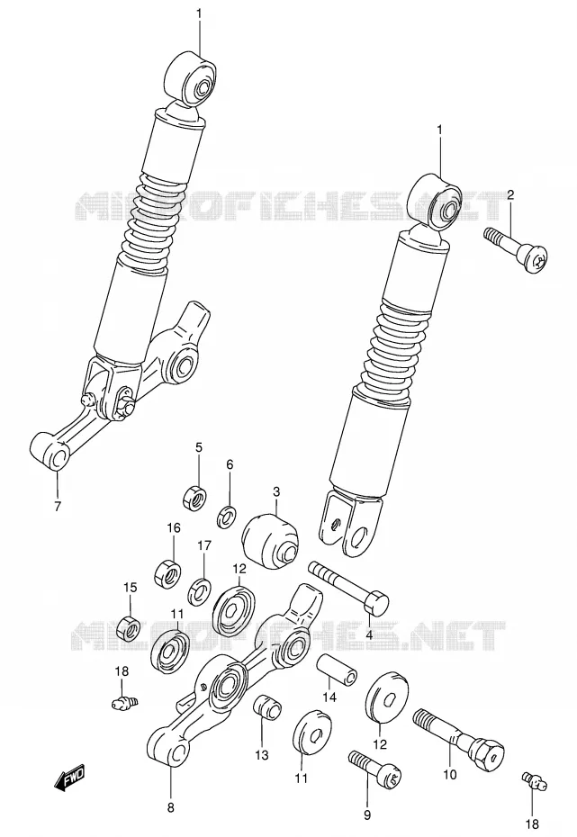 FRONT SHOCK ABSORBER Suzuki SCOOTER 80 FB 1991  FB80M(E1)