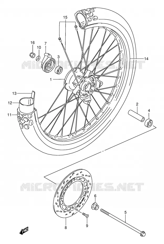 FRONT WHEEL (MODEL K1) Suzuki MOTO 200 DR 2003  DR200SEK3(E24)