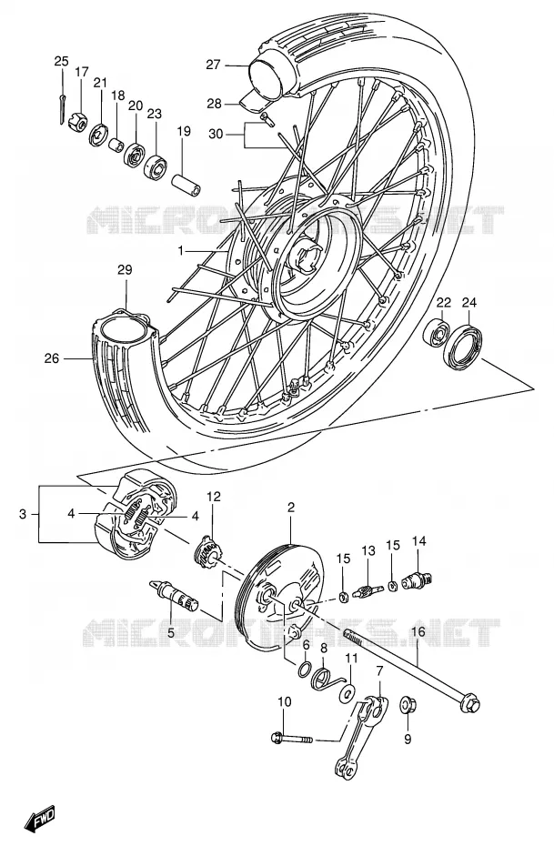 FRONT WHEEL (SEE NOTE) Suzuki SCOOTER 100 FB 1994  FB100DR(E71)