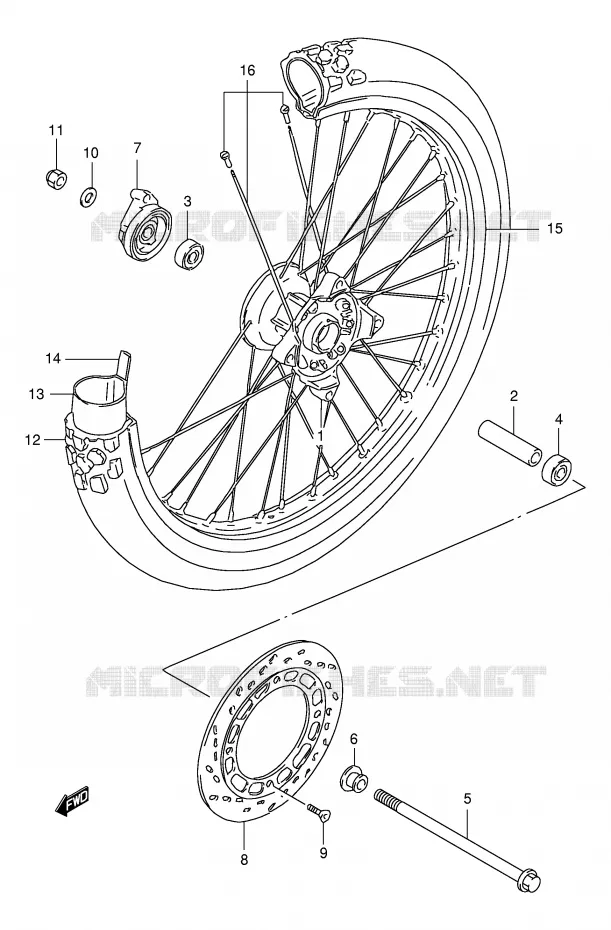 FRONT WHEEL Suzuki MOTO 125 DR 2000  DR125SEY(E4)