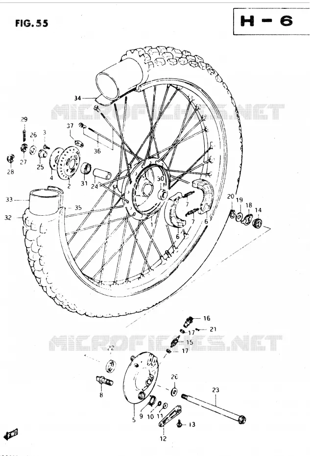 FRONT WHEEL Suzuki MOTO 250 DR 1982  DR250SZ(E1)
