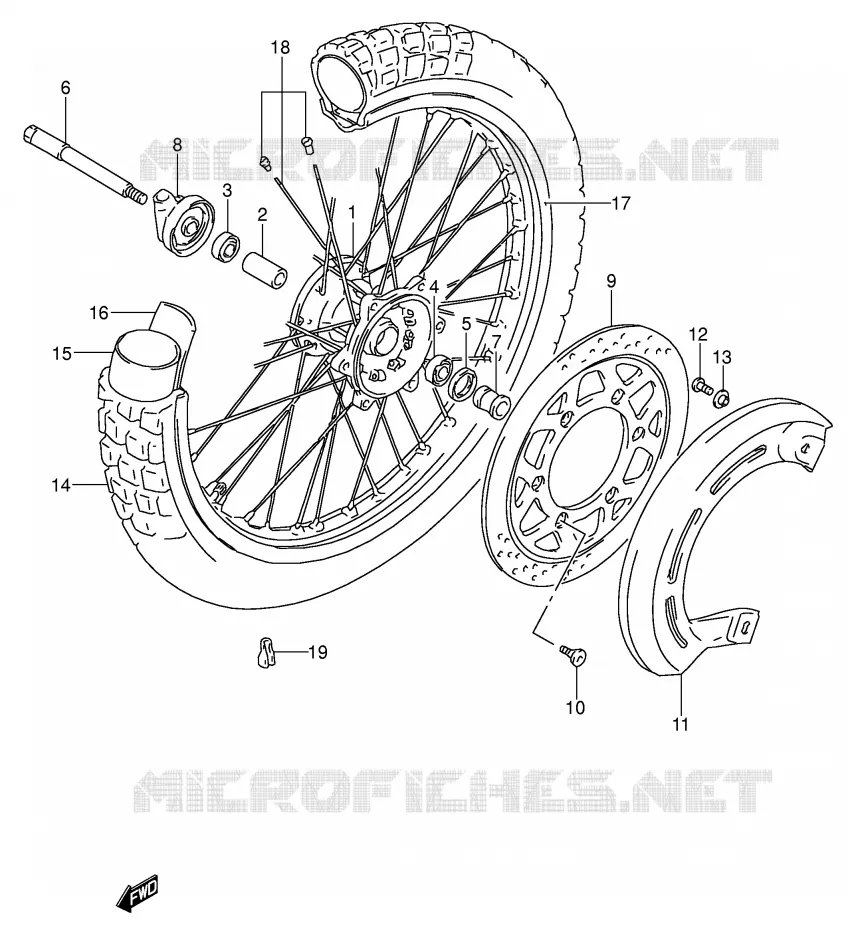 FRONT WHEEL Suzuki MOTO 650 DR 1992  DR650SEUN(E4)