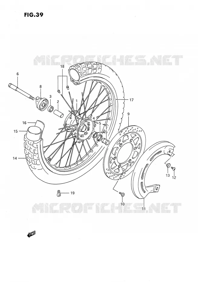FRONT WHEEL Suzuki MOTO 650 DR 1993  DR650RUP(E4)