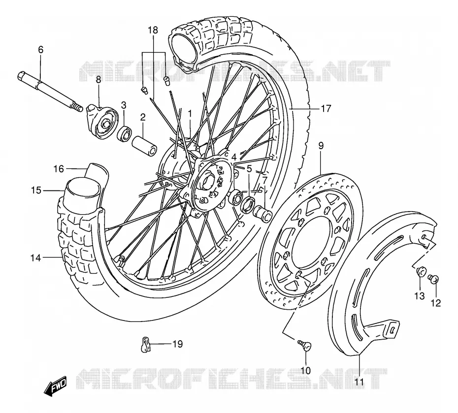 FRONT WHEEL Suzuki MOTO 650 DR 1995  DR650REUS(E2)