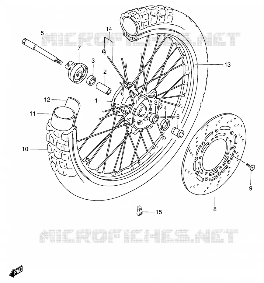 FRONT WHEEL Suzuki MOTO 650 DR 1999  DR650SEUX(E4)