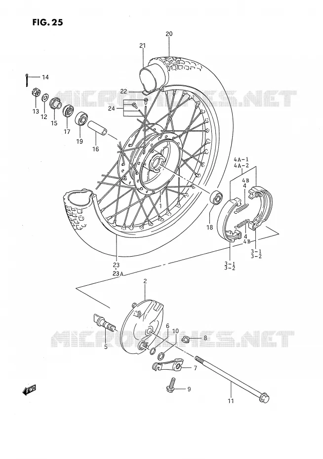 FRONT WHEEL Suzuki MOTO 80 DS 1985  DS80F(E24)