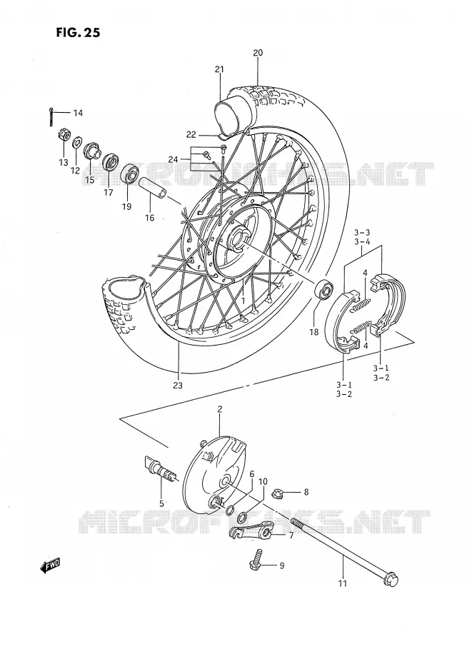 FRONT WHEEL Suzuki MOTO 80 DS 1987  DS80H(E3)