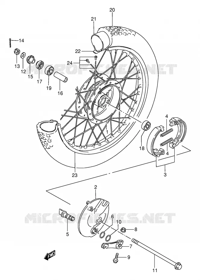 FRONT WHEEL Suzuki MOTO 80 DS 1999  DS80X(E24)