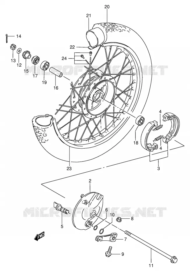 FRONT WHEEL Suzuki MOTO 80 DS 2000  DS80Y(E3/E28)