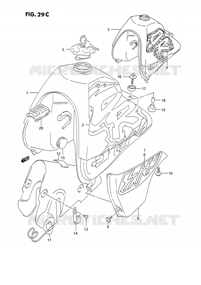 FUEL TANK (DR350SHN/SHP) Suzuki MOTO 350 DR 1994  DR350SHR(E2)