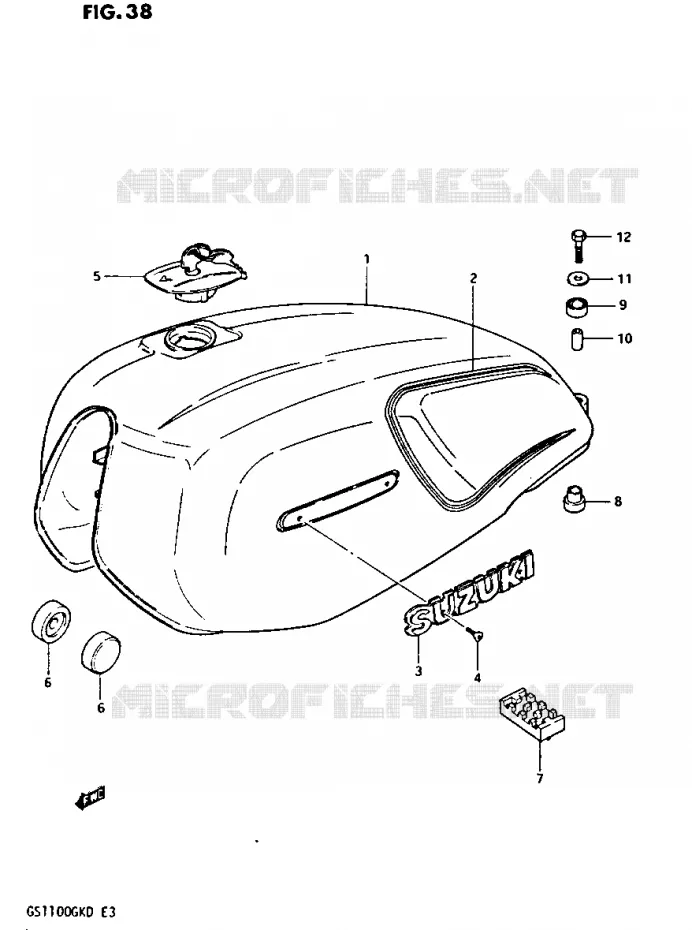 FUEL TANK (GS1100GKZ) Suzuki MOTO 1100 GS-G 1982  GS1100GK2(Z/2/D)