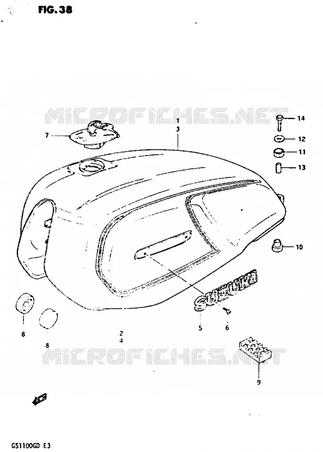 FUEL TANK (MODEL D) Suzuki MOTO 1100 GS-G 1982  GS1100GZ(Z/D)