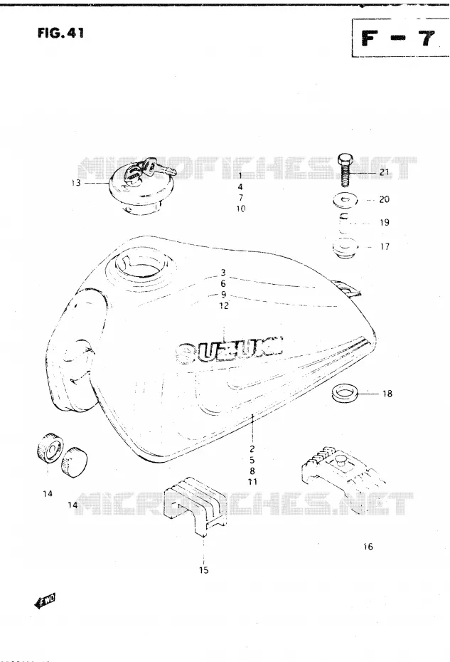 FUEL TANK (MODEL D) Suzuki MOTO 250 DR 1983  DR250SD(E1)