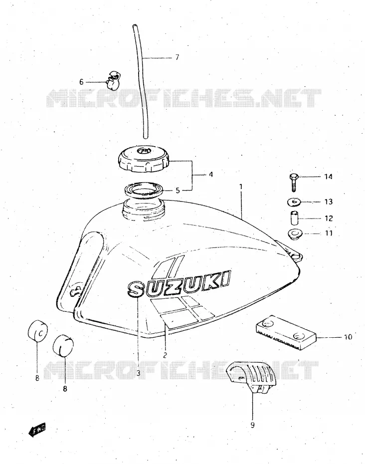 FUEL TANK (MODEL E) Suzuki MOTO 500 DR 1983  DR500SD(E1)