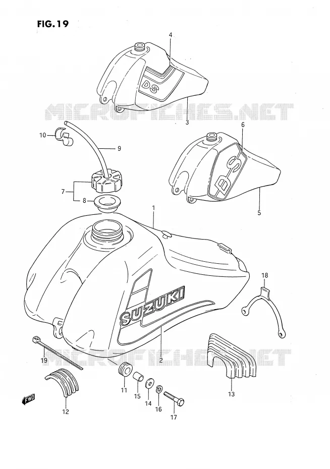 FUEL TANK (MODEL F/G/H) Suzuki MOTO 80 DS 1995  DS80S(E3)