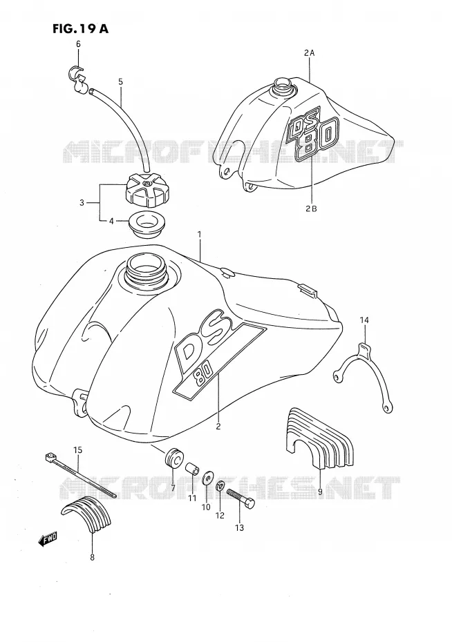 FUEL TANK (MODEL J/K) Suzuki MOTO 80 DS 1994  DS80R(E3)