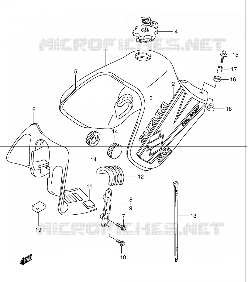 FUEL TANK (MODEL K2) Suzuki MOTO 650 DR 2005  DR650SEK5(E4)