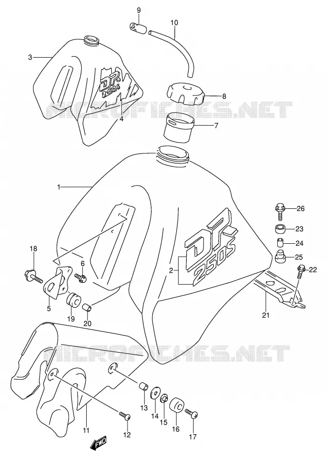 FUEL TANK (MODEL L/M) Suzuki MOTO 250 DR 1992  DR250SN(E24)