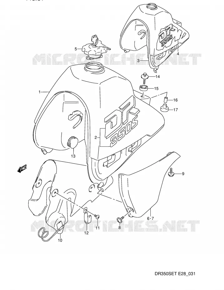 FUEL TANK (MODEL L/M) Suzuki MOTO 350 DR 1990  DR350SL(E28)
