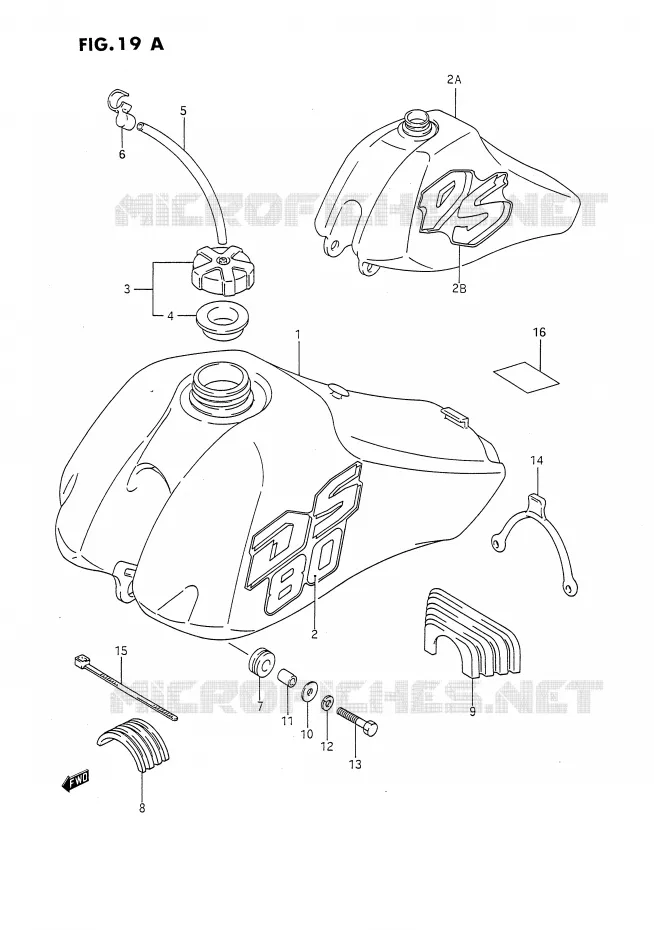 FUEL TANK (MODEL L/M) Suzuki MOTO 80 DS 1991  DS80M(E24)