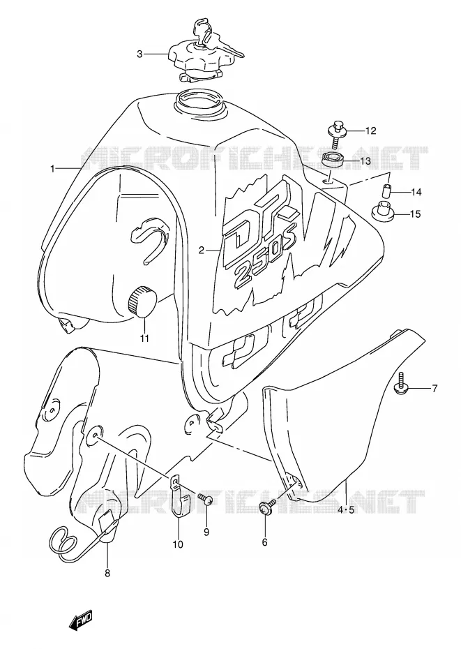FUEL TANK (MODEL M E21) Suzuki MOTO 250 DR 1990  DR250SL(E24)