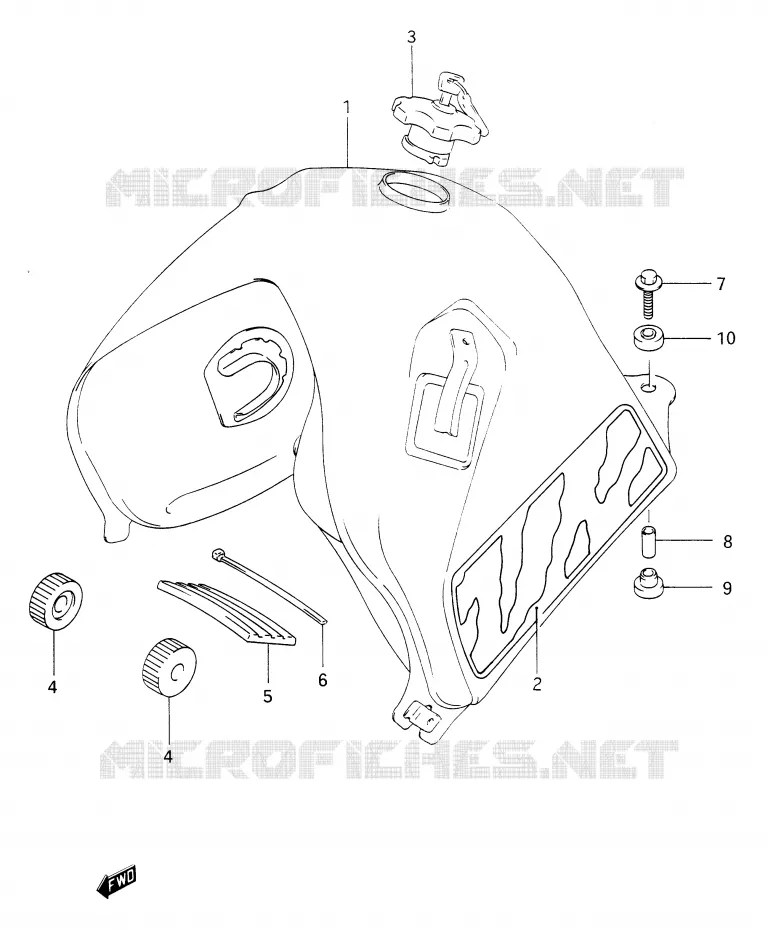 FUEL TANK (MODEL M) Suzuki MOTO 650 DR 1990  DR650RSUL(E2)