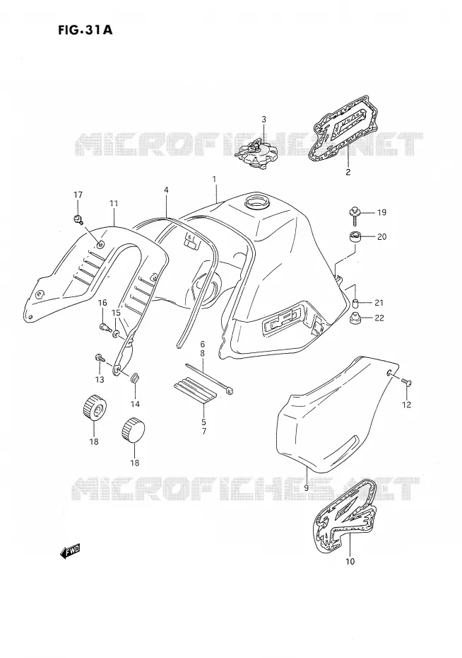 FUEL TANK (MODEL P) Suzuki MOTO 650 DR 1993  DR650RUP(E4)