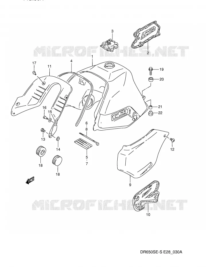 FUEL TANK (MODEL P) Suzuki MOTO 650 DR 1995  DR650SES(E28)