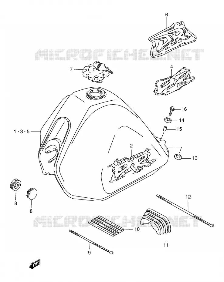 FUEL TANK (MODEL R/S/T) Suzuki MOTO 125 DR 1998  DR125SEW(E4)