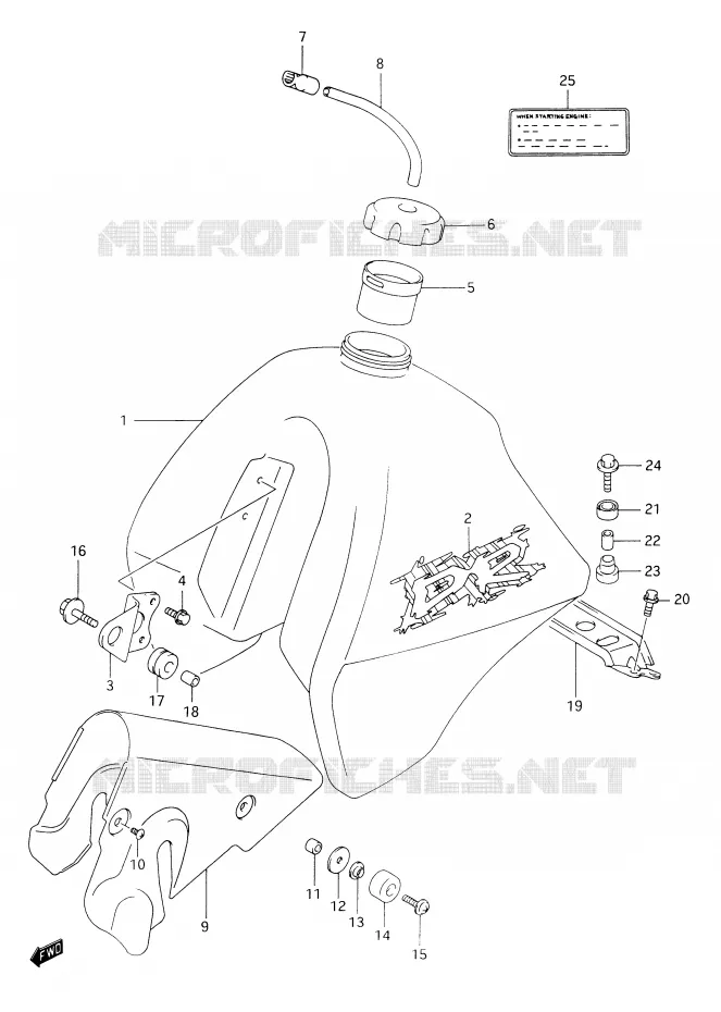 FUEL TANK (MODEL R) Suzuki MOTO 350 DR 1993  DR350P(E28)