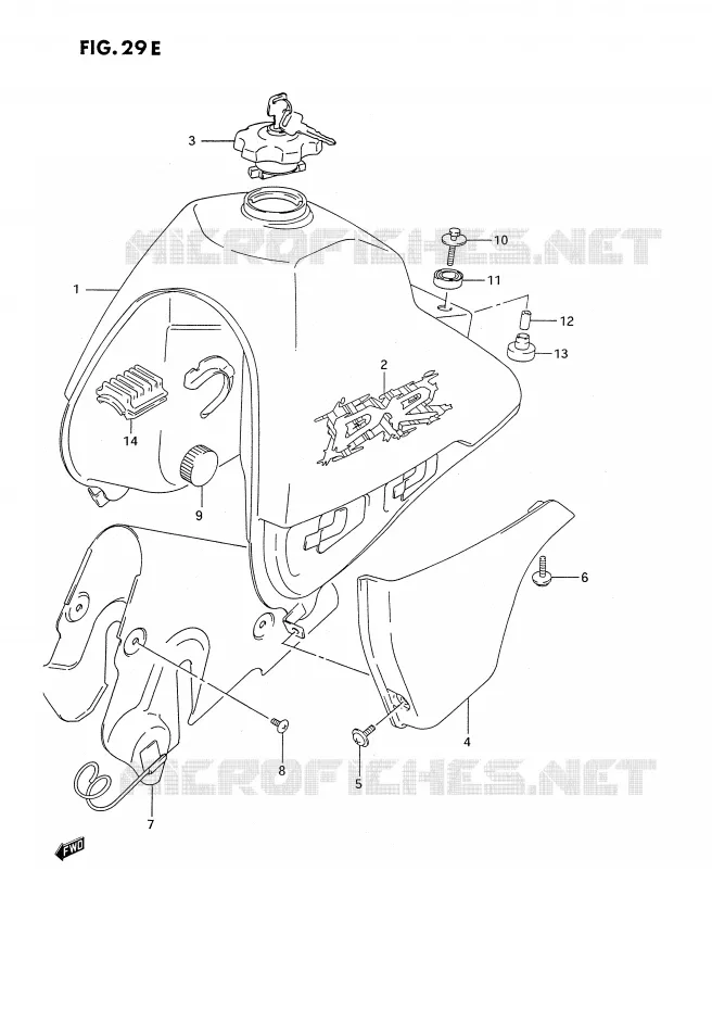 FUEL TANK (MODEL R) Suzuki MOTO 350 DR 1993  DR350SP/SHP(E2)