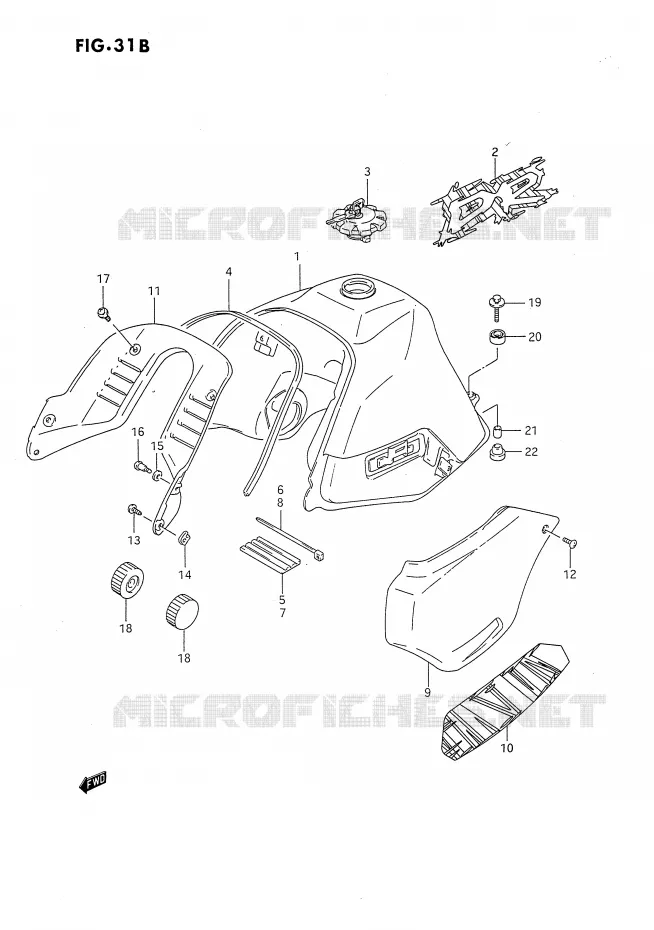 FUEL TANK (MODEL R) Suzuki MOTO 650 DR 1992  DR650RUN(E4)