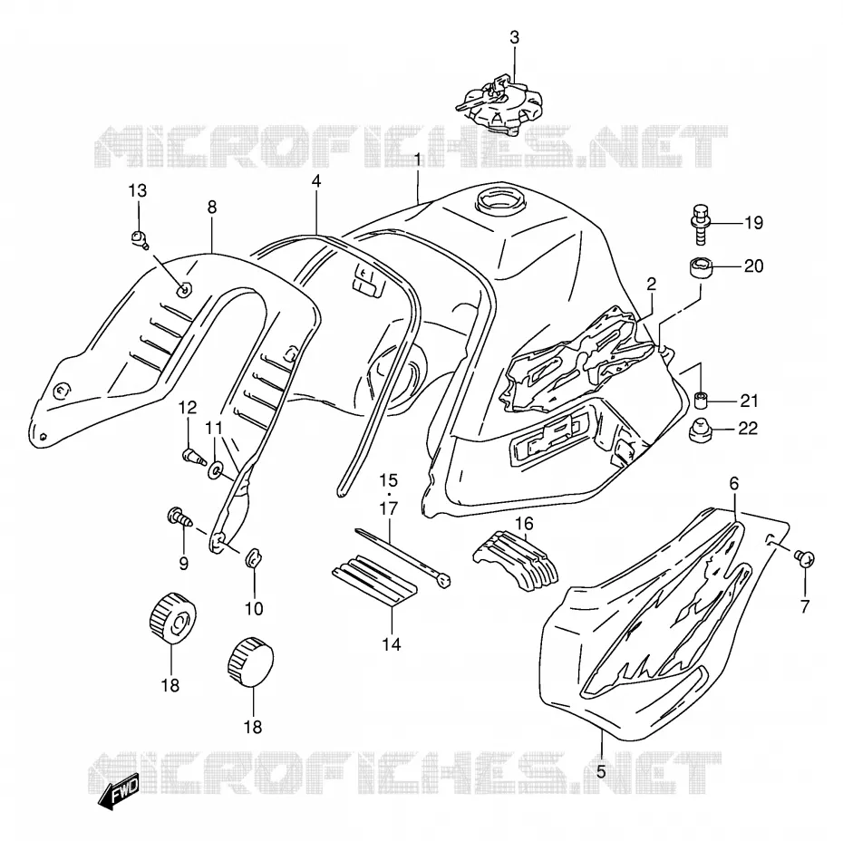 FUEL TANK (MODEL S) Suzuki MOTO 650 DR 1995  DR650RES(E2)