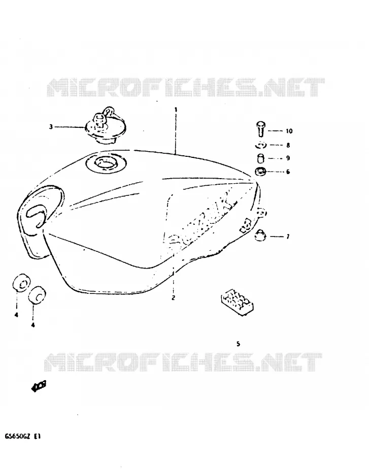 FUEL TANK (MODEL X) Suzuki MOTO 650 GS 1999  GS650GX(X/Z)