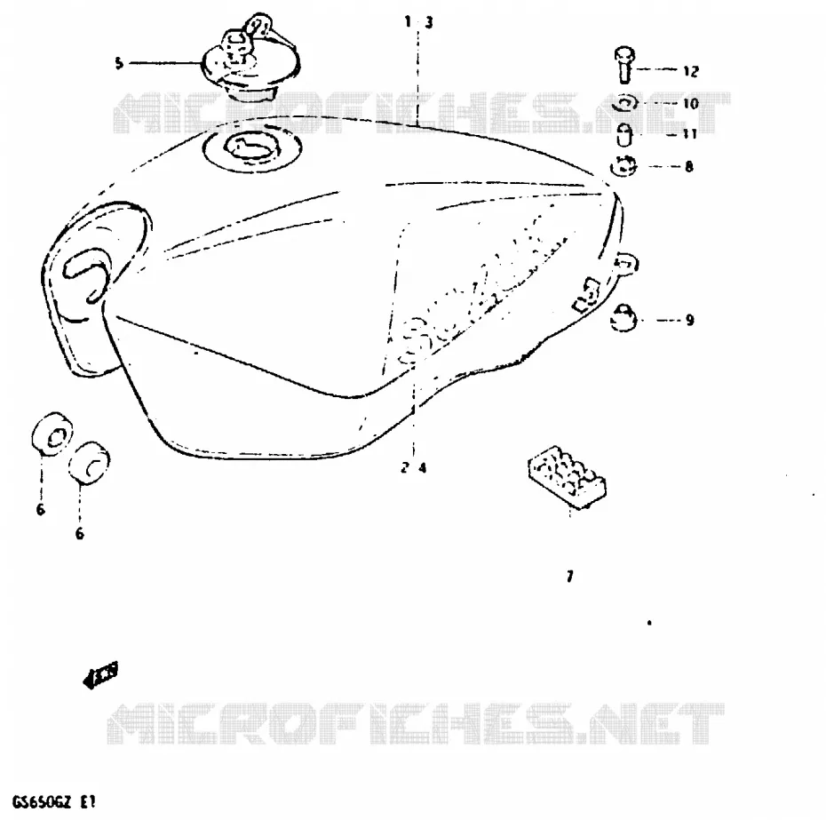 FUEL TANK (MODEL Z) Suzuki MOTO 650 GS 1999  GS650GX(X/Z)