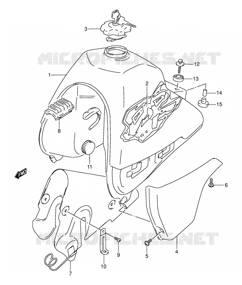 FUEL TANK Suzuki MOTO 250 DR 1995  DR250SES(E24)