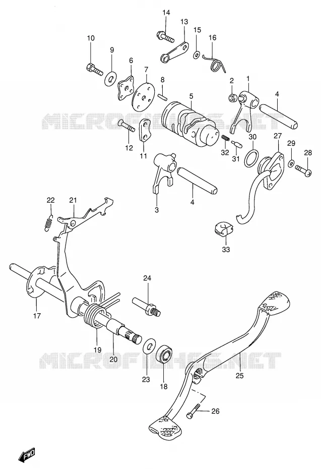 GEAR SHIFTING ASSY (MODEL G/R) Suzuki SCOOTER 100 FB 1995  FB100DS(E71)