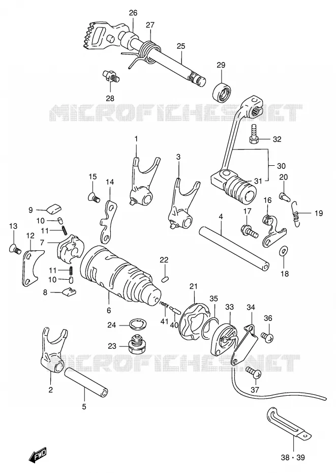 GEAR SHIFTING ASSY Suzuki MOTO 200 DR 1995  DR200SES(E24)