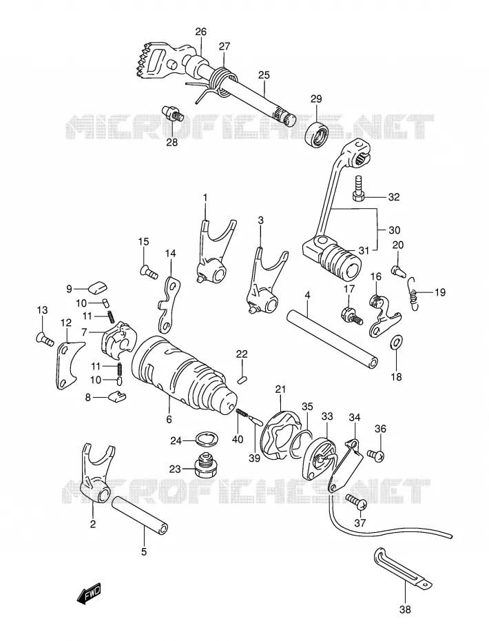 GEAR SHIFTING ASSY Suzuki MOTO 200 DR 2002  DR200SEK2(E3/E28)