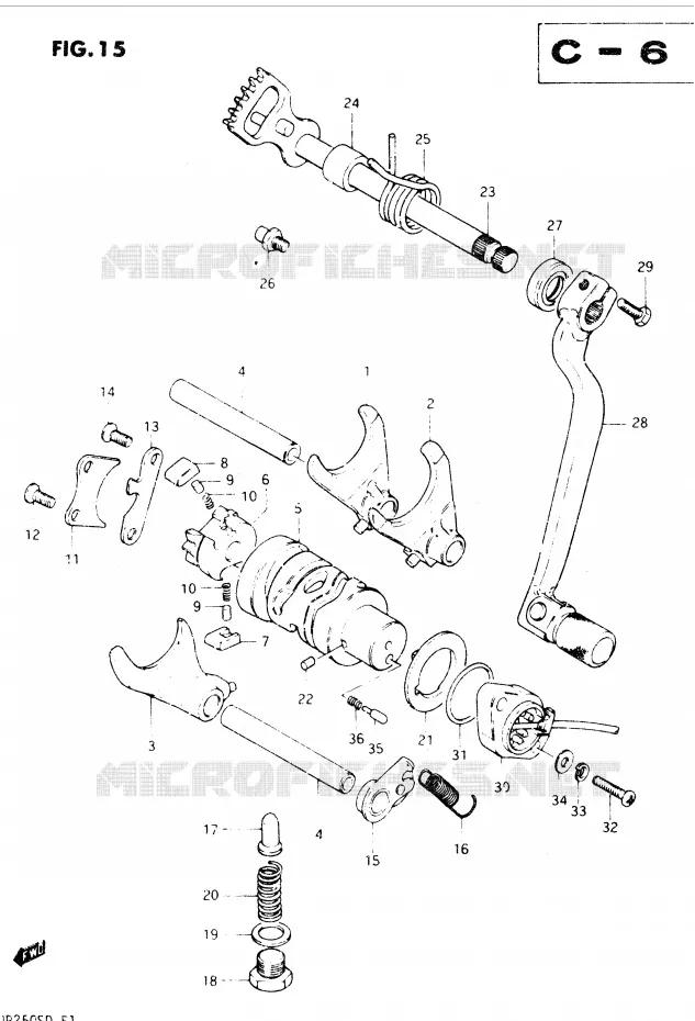 GEAR SHIFTING ASSY Suzuki MOTO 250 DR 1982  DR250SZ(E1)